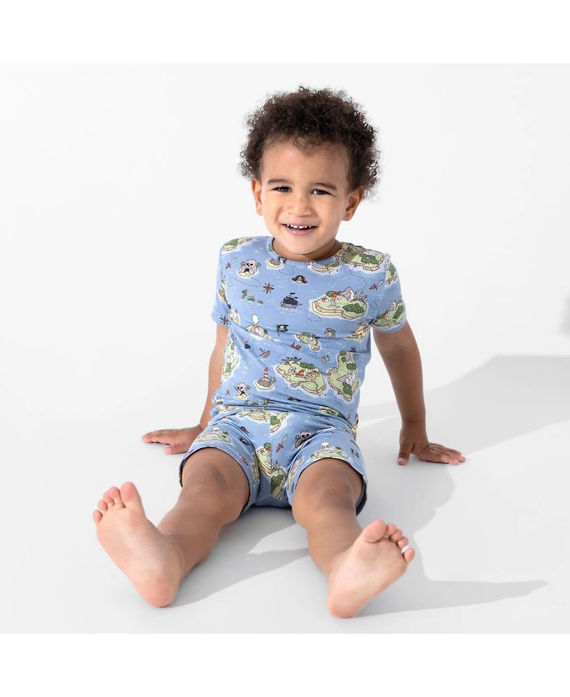 Bellabu Bear Kids Unisex Pirate Cove 2-Piece Short Sleeve & Shorts Pajama Set