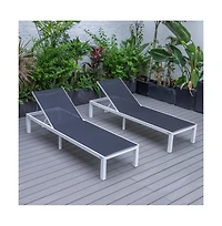 LeisureMod Marlin Patio Chaise Lounge Chair With Aluminum Frame