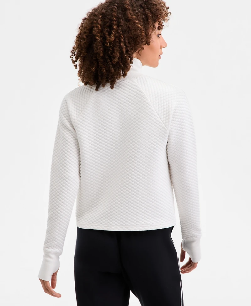 Id Ideology Women's Relaxed Quilted Mock-Neck Sweater, Macy's Exclusive