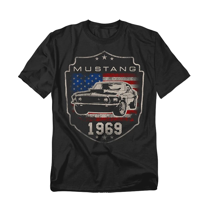 Logovision Men's Ford Mustang 1969 Flag T-Shirt