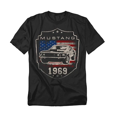 Logovision Men's Ford Mustang 1969 Flag T-Shirt