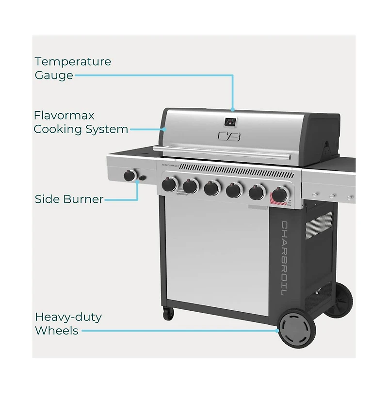 Char-Broil Performance Series FlavorMax 6-Burner Gas Grill - Stainless