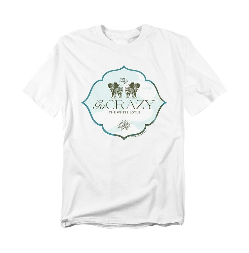Logovision Men's White Lotus Go Crazy T-Shirt
