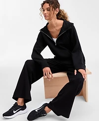 Id Ideology Women's Relaxed Quilted Half-Zip Hoodie, Macy's Exclusive