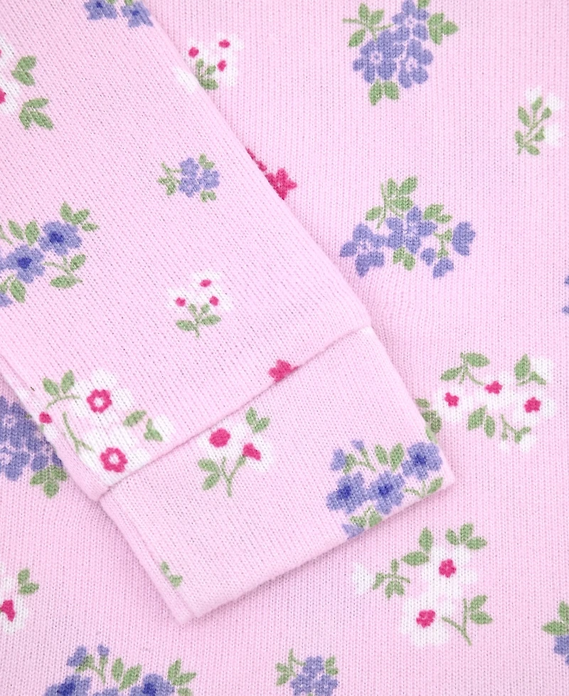 Max & Olivia Baby and Toddler Girls 2-Piece Ditsy Floral Pajama with Socks Set