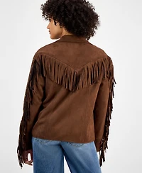 And Now This Women's Faux-Suede Fringe Studded Jacket, Macy's Exclusive