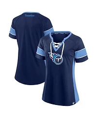 Fanatics Women's Navy Tennessee Titans Athena Lace-Up Top