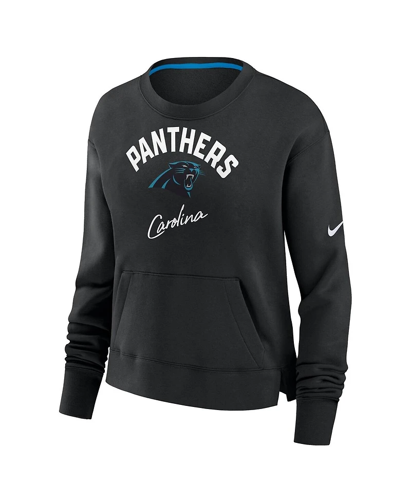 Nike Women's Black Carolina Panthers High Hip Pullover Sweatshirt