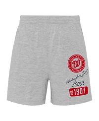 Outerstuff Baby Boys and Girls 2-Piece Navy/Heather Gray Washington Nationals Ground Out Baller Raglan T-Shirt Shorts Set