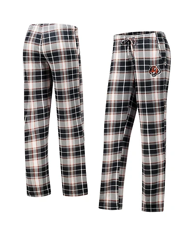 Concepts Sport Women's Black Cincinnati Bengals Ashford Plaid Knit Pants