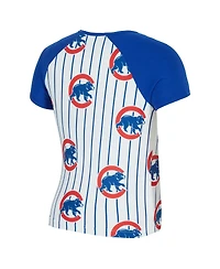 Concepts Sport Women's White Chicago Cubs Outbound Pinstripe Raglan Top