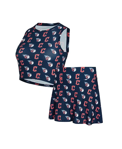 Concepts Sport Women's 2-Piece Navy Cleveland Guardians Knit Tank Top and Skort Set