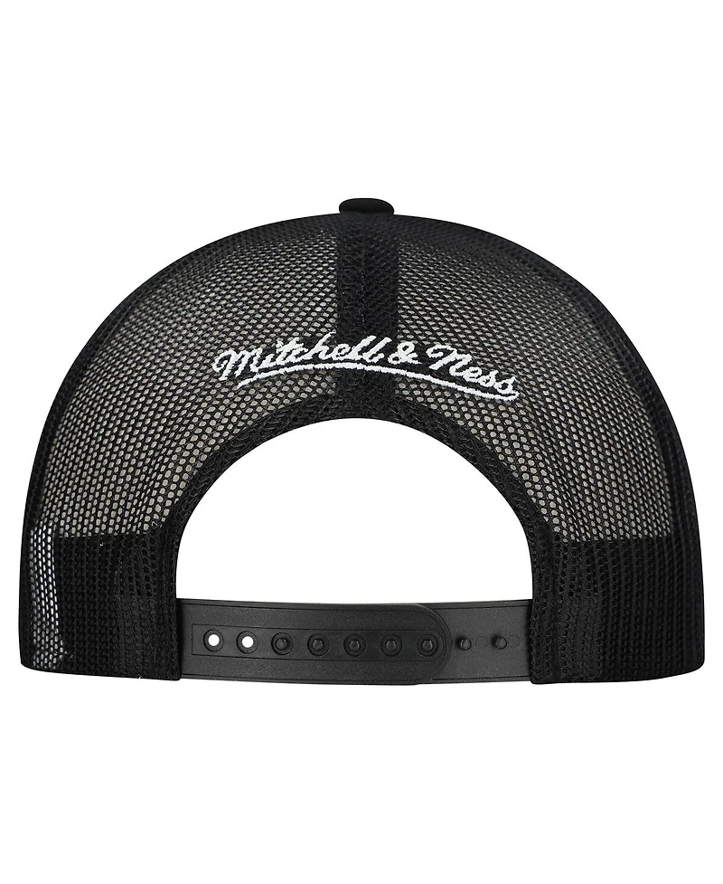 Mitchell & Ness Men's White/Black Pittsburgh Penguins Gridlock Trucker Adjustable Hat