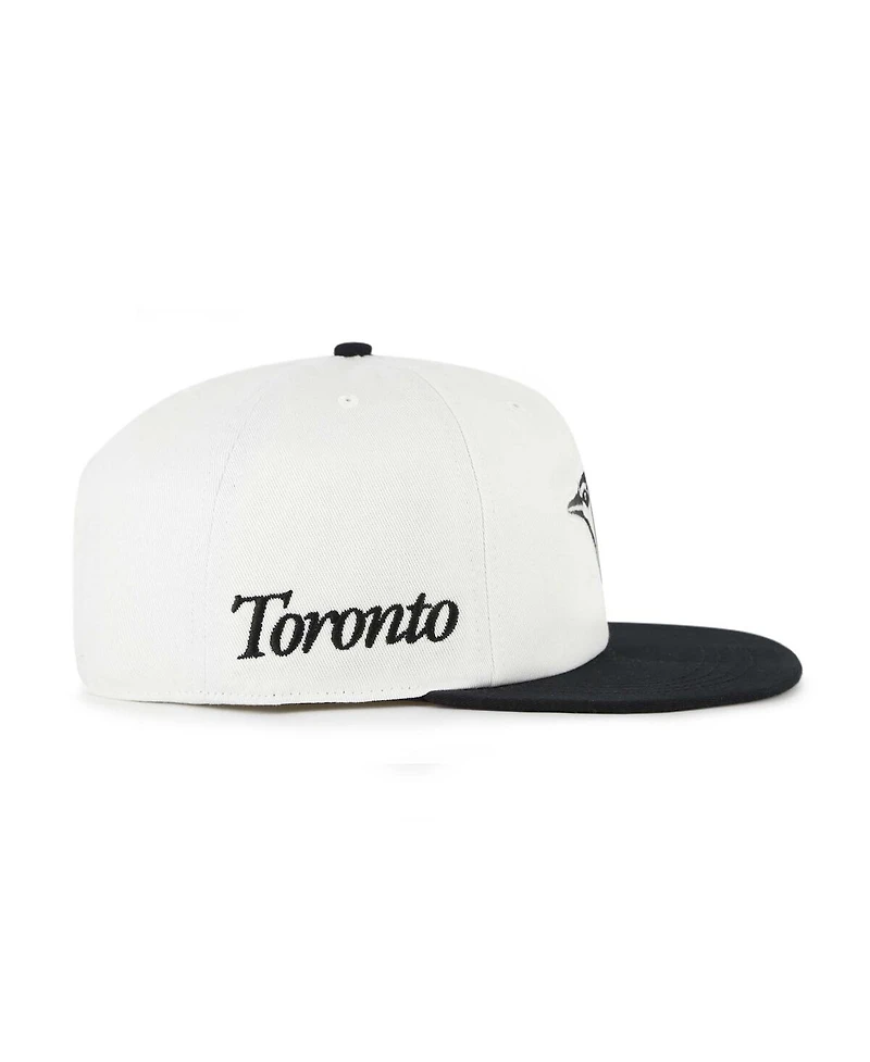 '47 Brand Men's White/Black Toronto Blue Jays Foundation Captain Snapback Hat