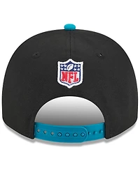 New Era Big Boys and Girls Black/Teal Jacksonville Jaguars 2025 Nfl Draft A-Frame 9FIFTY Snapback Hat