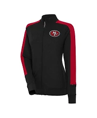 Antigua Women's Black San Francisco 49ers Strike Full-Zip Track Jacket