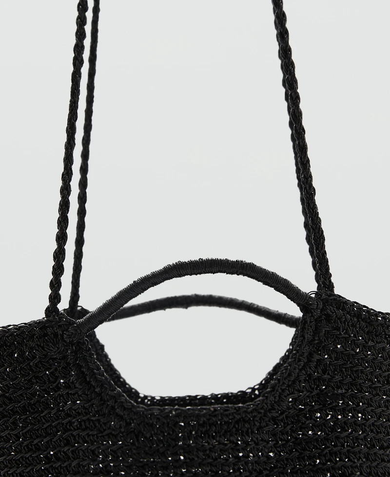 Mango Women's Mini Woven Crossbody Bag