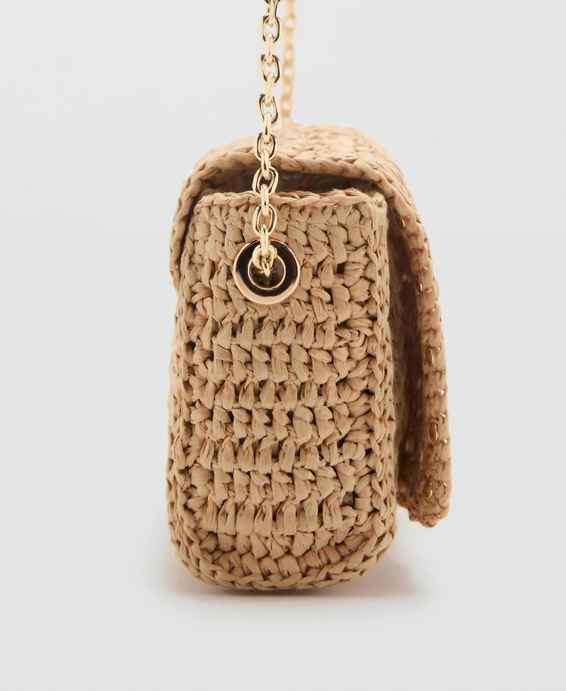 Mango Women's Mini Natural Fiber Crossbody Bag