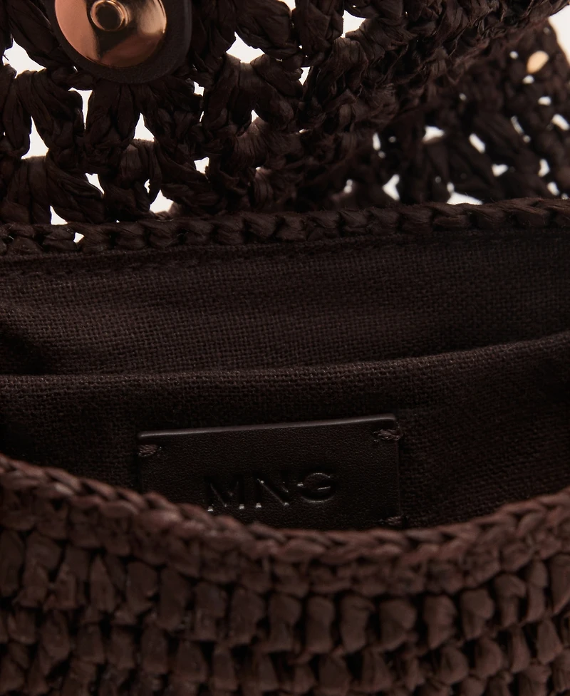 Mango Women's Mini Natural Fiber Crossbody Bag