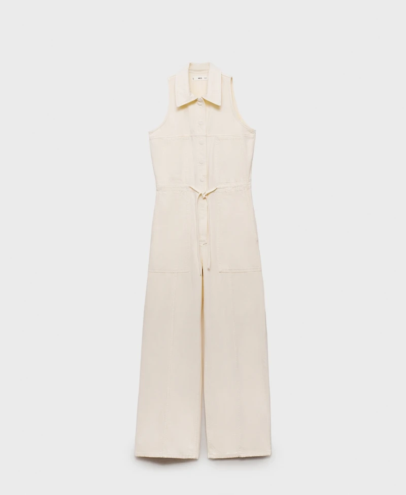 Mango Women's Long Denim Jumpsuit