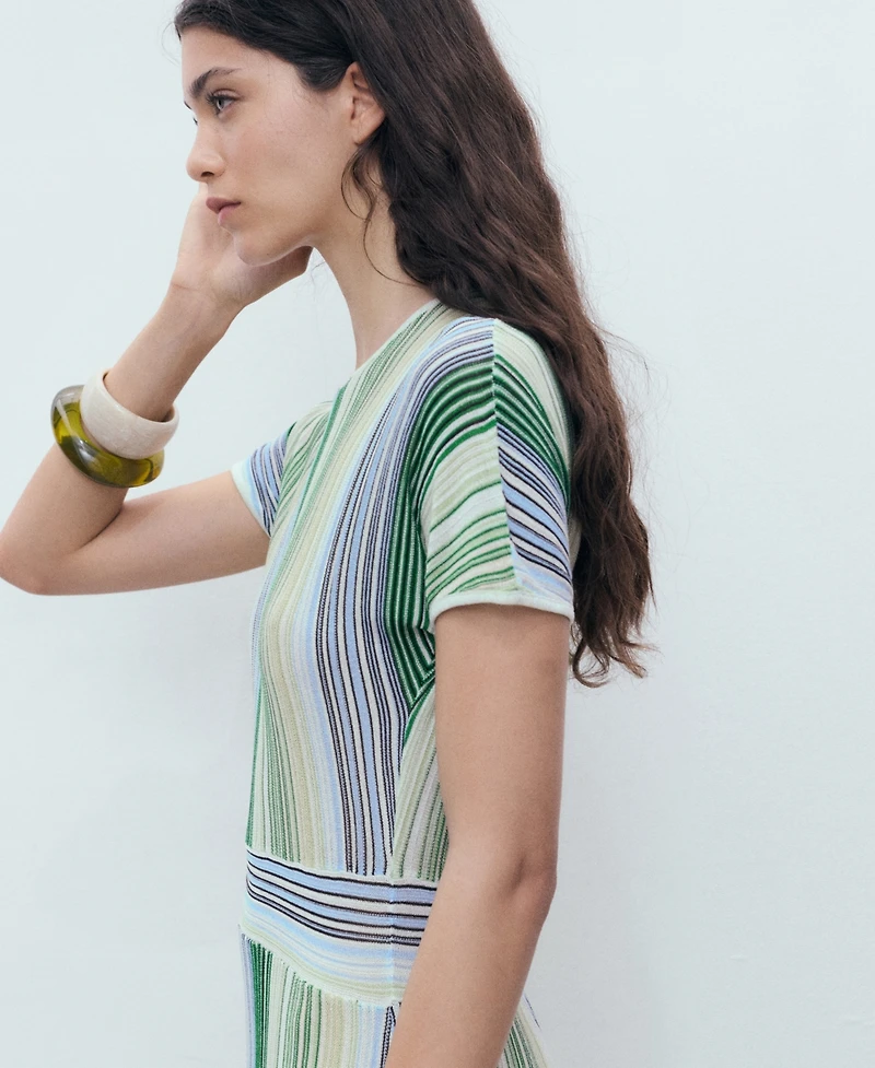 Mango Women's Woven Striped Dress
