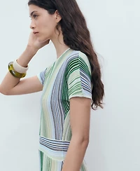 Mango Women's Woven Striped Dress