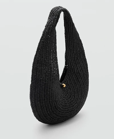 Mango Women's Natural Fiber Oval Shoulder Bag