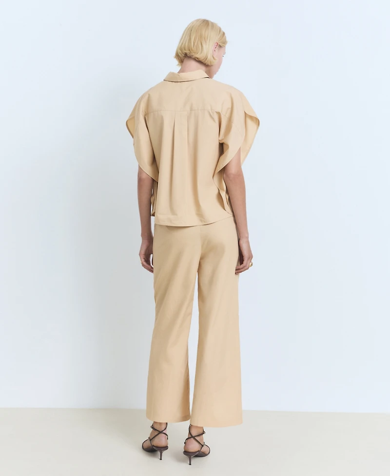 Mango Women's Straight-Cut Crop Pants