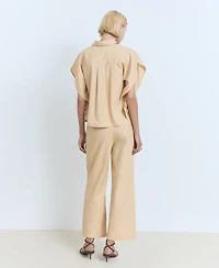 Mango Women's Straight-Cut Crop Pants