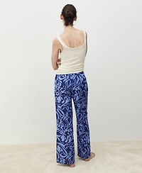 Mango Women's Cotton Two-Tone Printed Pants