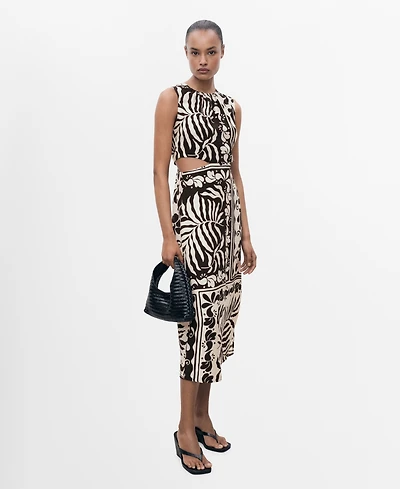Mango Women's Cut-Out Midi Dress