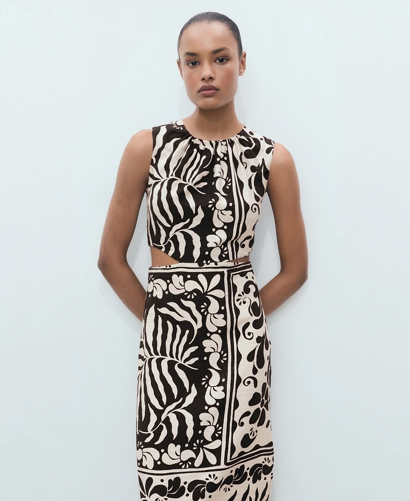Mango Women's Cut-Out Midi Dress