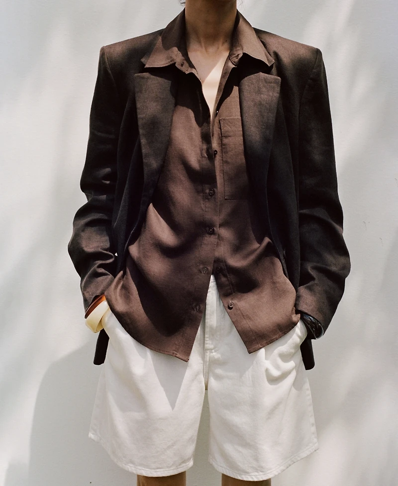 Mango Women's Mid-Rise Pleated Denim Bermuda Shorts