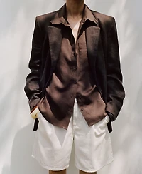 Mango Women's Mid-Rise Pleated Denim Bermuda Shorts