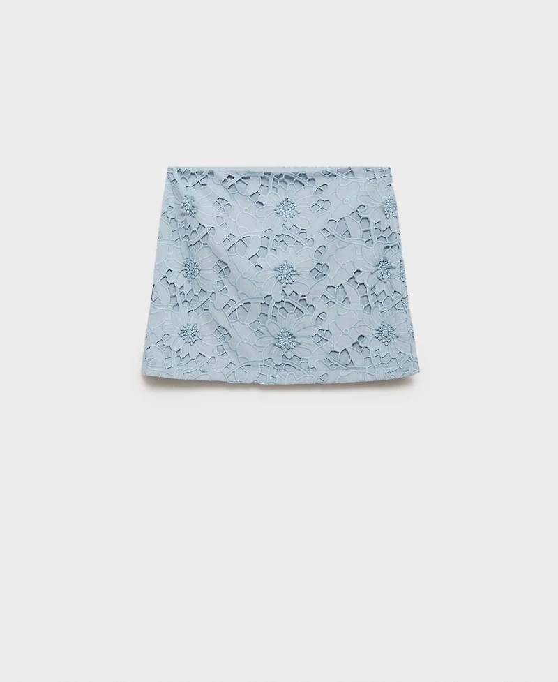 Mango Women's Embroidered Cotton Skirt