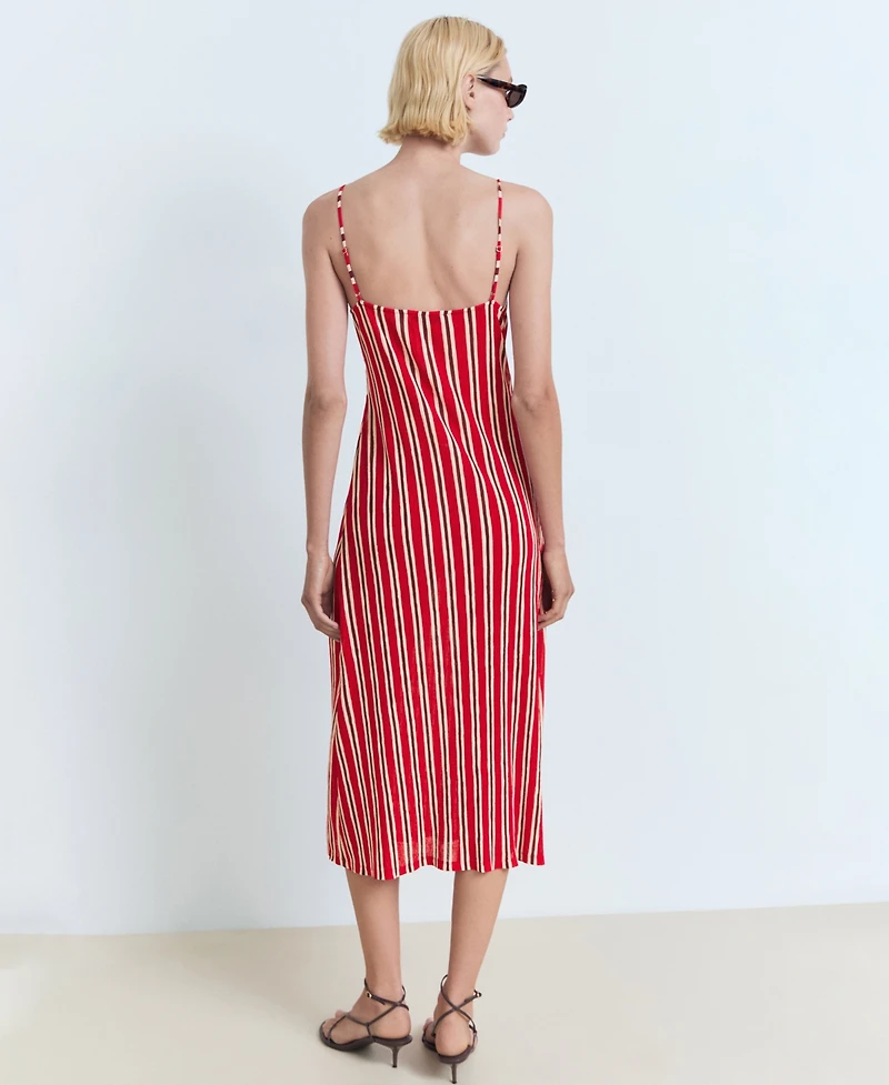 Mango Women's Striped Gathered Dress