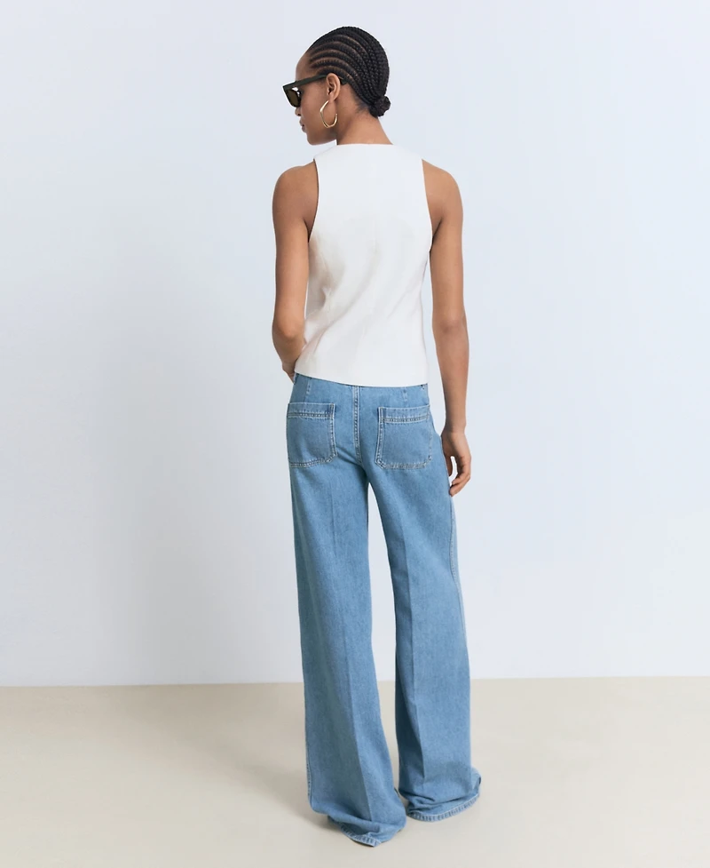 Mango Women's High-Rise Wide Leg Jeans