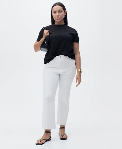 Mango Women's Sienna Flared Cropped Jeans