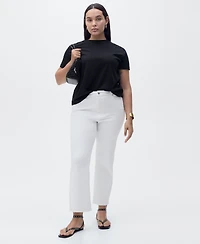 Mango Women's Sienna Flared Cropped Jeans