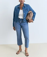Mango Women's Sienna Flared Cropped Jeans
