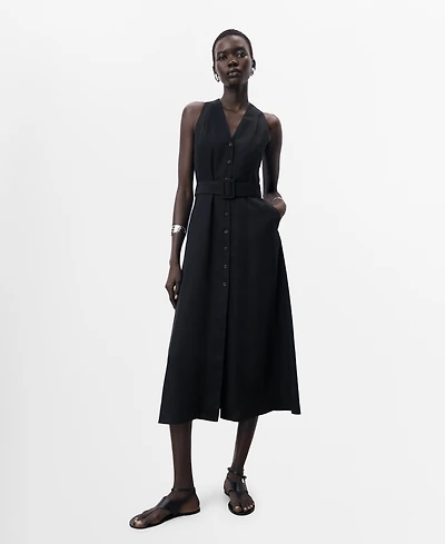 Mango Women's Belted Lyocell Dress
