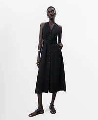 Mango Women's Belted Lyocell Dress