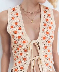Mango Women's Crochet Ties Top