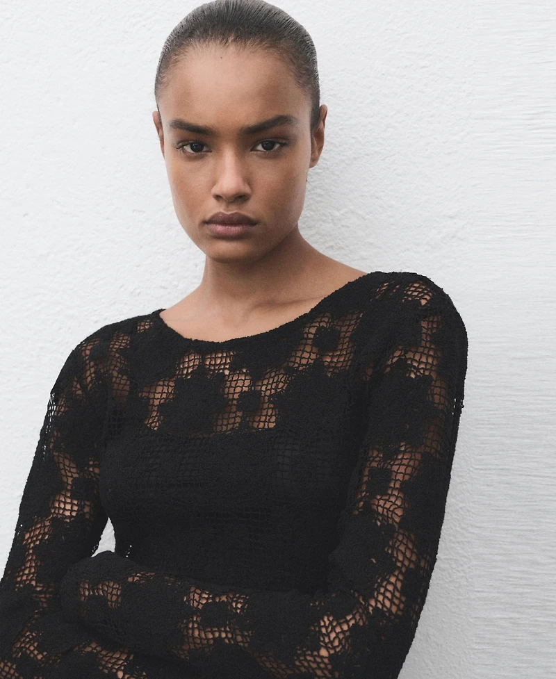 Mango Women's Crochet Short Dress