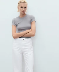 Mango Women's Danila Wide Leg High-Rise Jeans