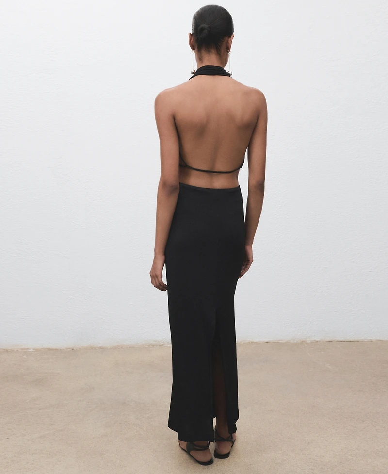Mango Women's Draped Open-Back Dress