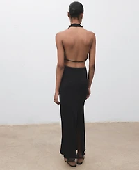 Mango Women's Draped Open-Back Dress