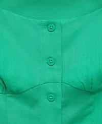 Mango Women's Buttoned Linen-Blend Dress