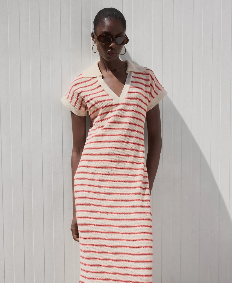 Mango Women's Long Striped Knitted Dress