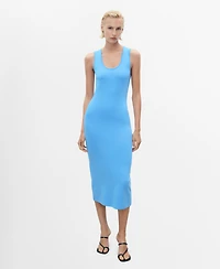 Mango Women's Fitted Midi Dress